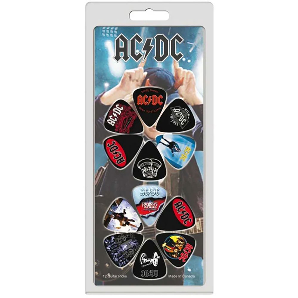 AC/DC - Album Covers 12Pack Plectrum - Black/Multicolours